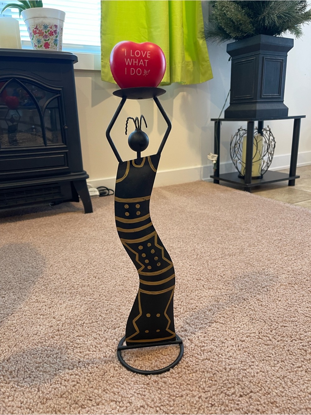 Vintage African Tribal Metal Candle Holder